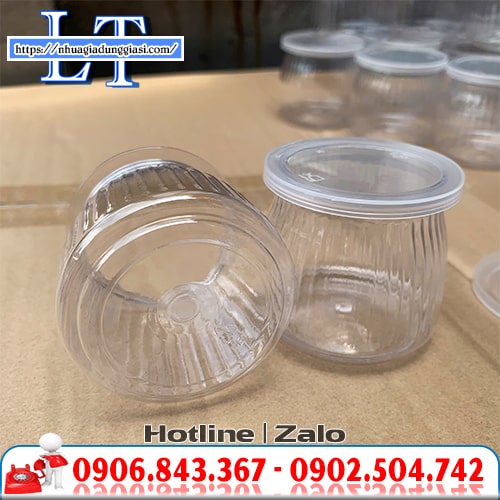 Hũ sữa chua PET sọc độ bền cao Hũ sữa chua PET sọc độ bền cao