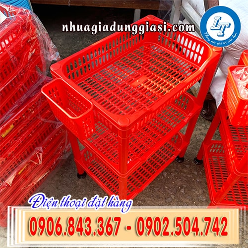 Kệ chén nhựa 3 tầng Kệ chén nhựa 3 tầng sẵn hàng tại kho