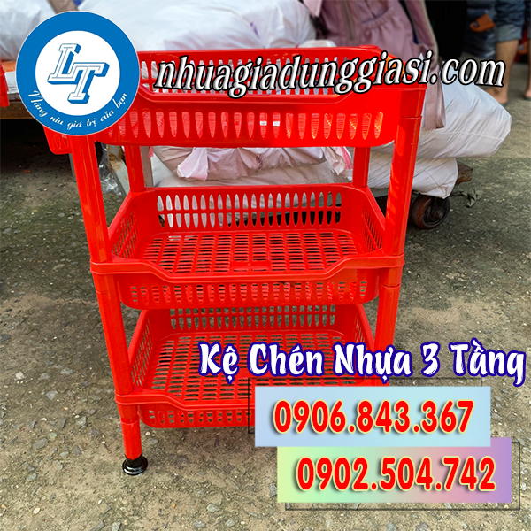 Kệ chén nhựa 3 tầng