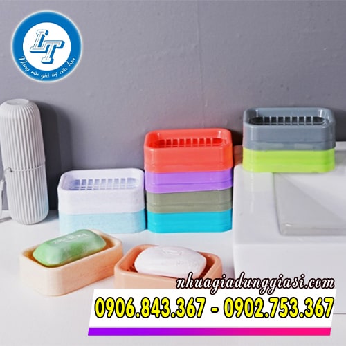Kệ để xà phòng nắp đậy nhiều màu