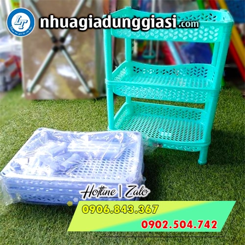 Kệ đựng chén nhựa 3 tầng Kệ đựng chén nhựa 3 tầng