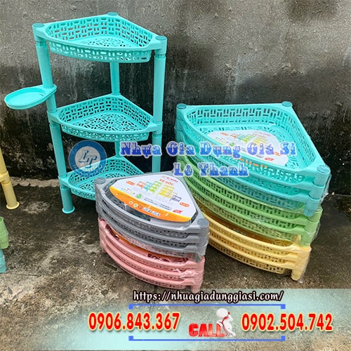 Kệ góc nhựa 3 tầng Kệ góc nhựa 3 tầng