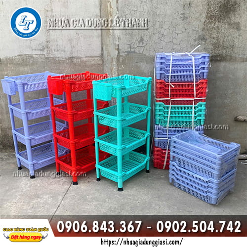 Kệ nhựa 4 tầng nhiều màu sắc Kệ nhựa 4 tầng nhiều màu sắc