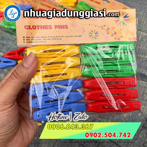 Kẹp nhựa phơi đồ vỉ 12 cái Kẹp nhựa phơi đồ vỉ 12 cái
