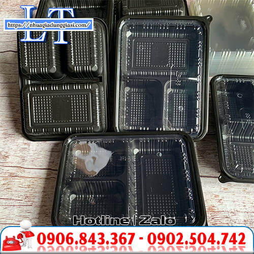 Khay nhựa đế đen 3 ngăn Khay nhựa đế đen 3 ngăn
