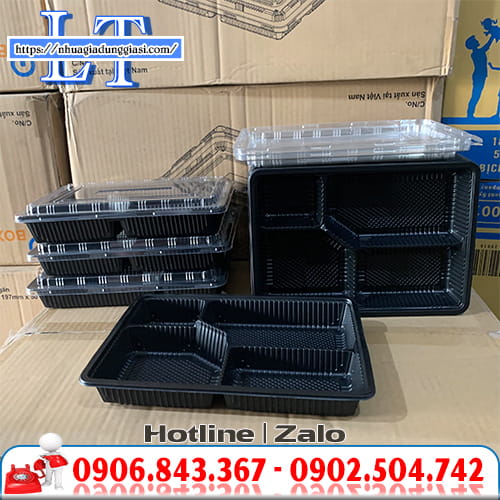 Khay nhựa đế đen 4 ngăn Khay nhựa đế đen 4 ngăn