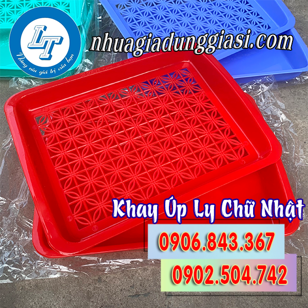 Khay úp ly chữ nhật giá sỉ
