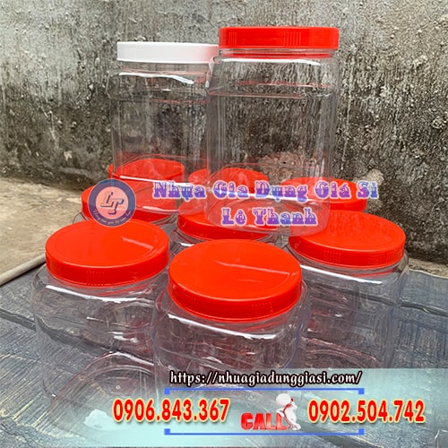 Kho sỉ hũ nhựa vuông giá xưởng Kho sỉ hũ nhựa vuông giá xưởng