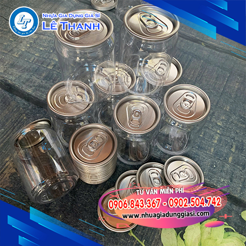 Lon nhựa nắp nhôm giá sỉ đựng trà sữa tiện lợi Lon nhựa nắp nhôm giá sỉ đựng trà sữa tiện lợi