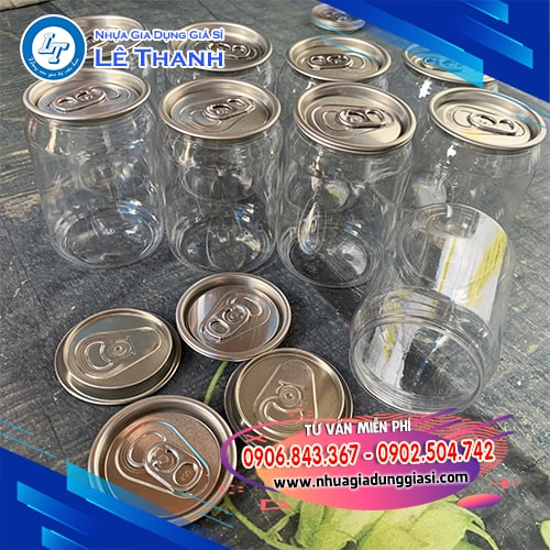 Lon nhựa PET 250ml nắp nhôm Lon nhựa PET 250ml nắp nhôm