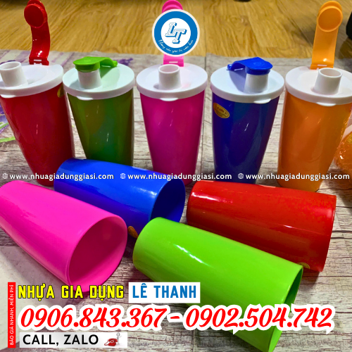 Ly nhựa 500ml nắp bật cứng cáp Ly nhựa 500ml nắp bật cứng cáp
