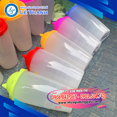Ly nhựa nắp gấu đủ màu Ly nhựa nắp gấu đủ màu