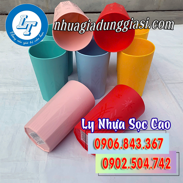 Ly nhựa sọc cao đủ màu