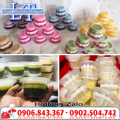 Ly rau câu hoa mai có nắp Ly rau câu hoa mai có nắp