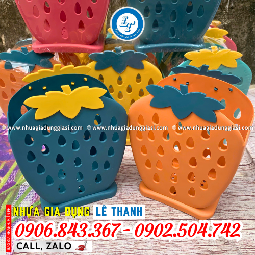 Ống đựng đũa nhựa dâu Ống đựng đũa nhựa dâu