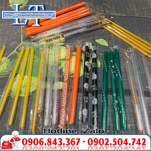 Ống hút phi 12 in logo Ống hút phi 12 in logo