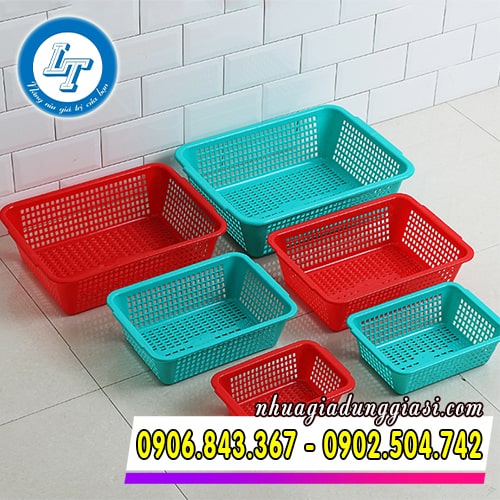 Rổ nhựa chữ nhật đa dạng kích thước Rổ nhựa chữ nhật đa dạng kích thước