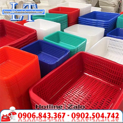 Rổ nhựa chữ nhật đa năng đủ màu đủ cỡ Rổ nhựa chữ nhật đa năng đủ màu đủ cỡ