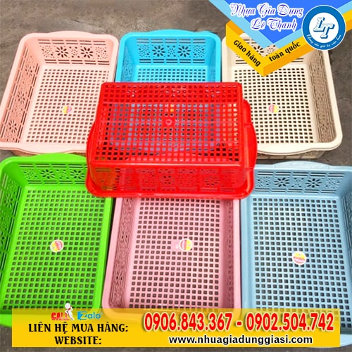 Rổ nhựa chữ nhật đa năng đủ màu Rổ nhựa chữ nhật đa năng đủ màu