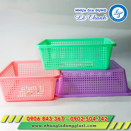 Rổ nhựa chữ nhật dày dặn độ bền cao