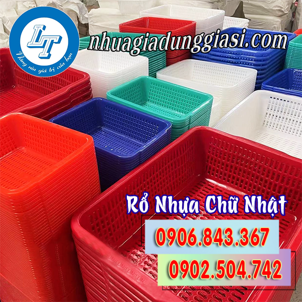 Rổ nhựa chữ nhật giá sỉ