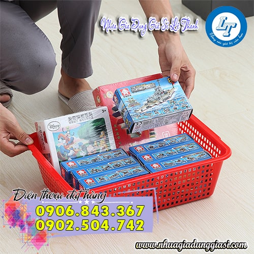 Rổ nhựa chữ nhật kiểu dáng tiện lợi dễ sử dụng di chuyển