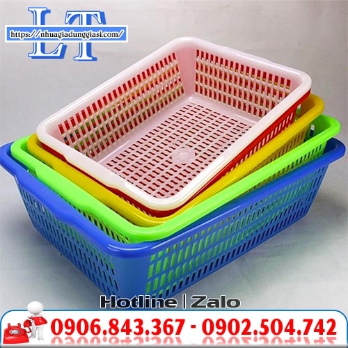 Rỗ nhựa chữ nhật màu sắc đẹp mắt