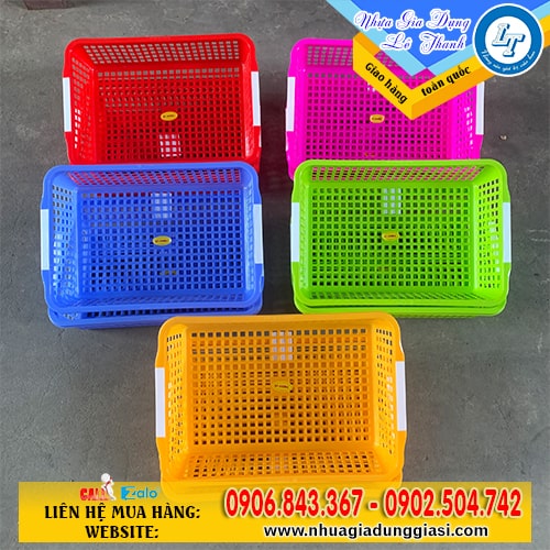 Rổ nhựa chữ nhật nhỏ đa năng Rổ nhựa chữ nhật nhỏ đa năng
