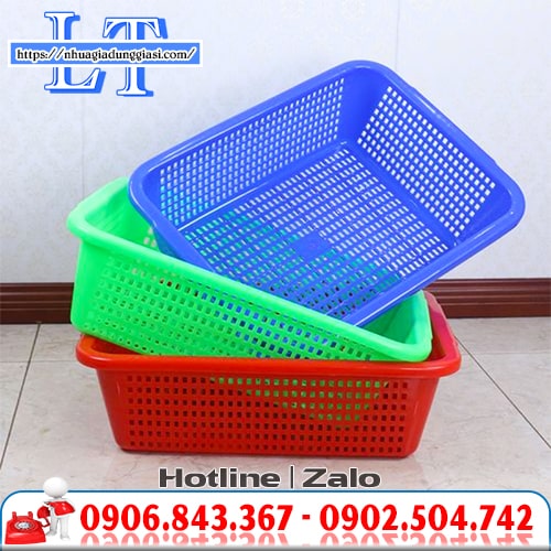 Rỗ nhựa chữ nhật nhựa chính phẩm siêu bền Rỗ nhựa chữ nhật nhựa chính phẩm siêu bền