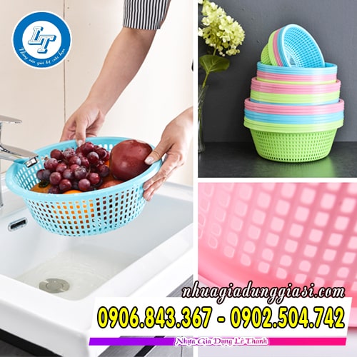 Rổ nhựa tròn đựng rau củ đủ màu đủ kích thước Rổ nhựa tròn đựng rau củ đủ màu đủ kích thước