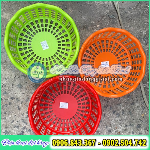 Rổ nhựa tròn vành xoắn Rổ nhựa tròn vành xoắn