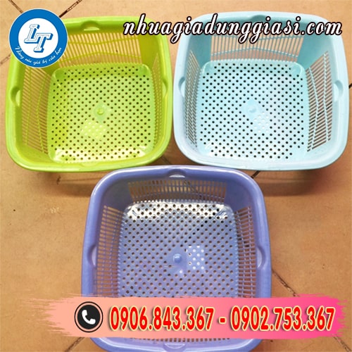 Rổ nhựa vuông đủ màu đủ kích thước