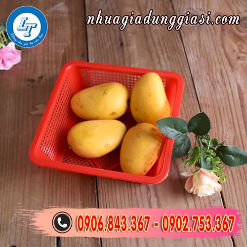 Rổ nhựa vuông đựng hoa quả Rổ nhựa vuông đựng hoa quả