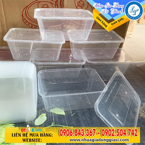 Sỉ hộp nhựa chữ nhật dùng 1 lần tiện lợi Sỉ hộp nhựa chữ nhật dùng 1 lần tiện lợi