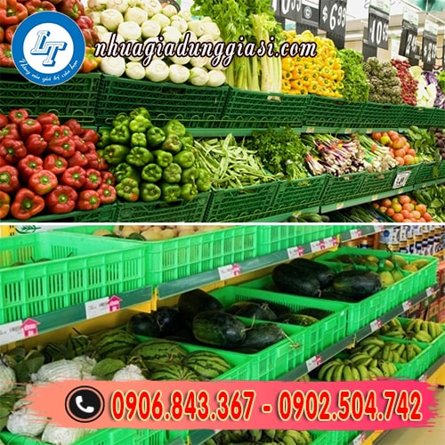 Sóng nhựa đựng trái cây hàng hóa trong siêu thị