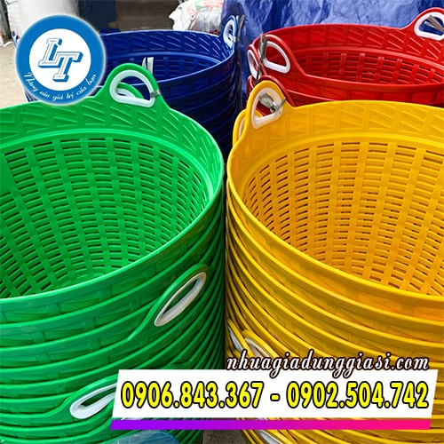 Sọt nhựa tròn đựng trái cây nhiều màu Sọt nhựa tròn đựng trái cây nhiều màu