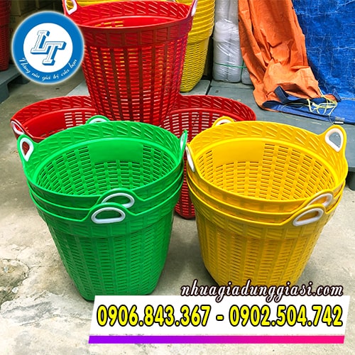Sọt nhựa tròn kết cấu thành dày đựng được nhiều hàng hóa