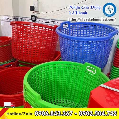 Sọt nhựa tròn lớn có quai cầm Sọt nhựa tròn lớn có quai cầm