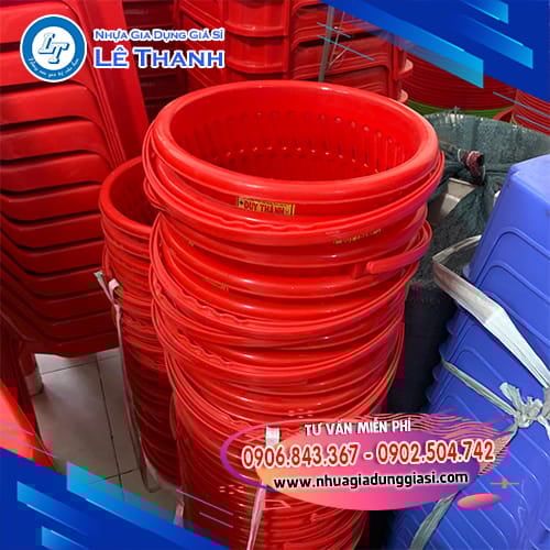 Sọt nhựa tròn quai xách tiện lợi Sọt nhựa tròn quai xách tiện lợi