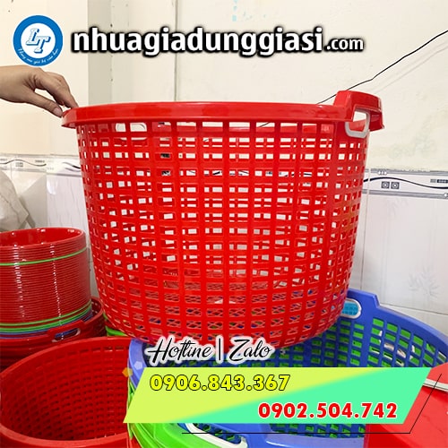 Sọt nhựa tròn thành dày đáy rộng