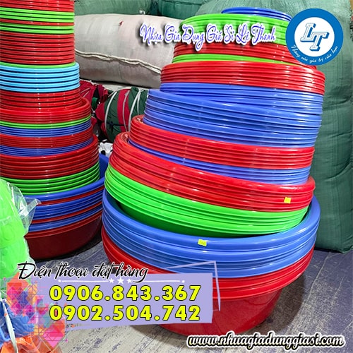 Thau nhựa lớn đủ màu đủ kích thước tại kho Lê Thanh