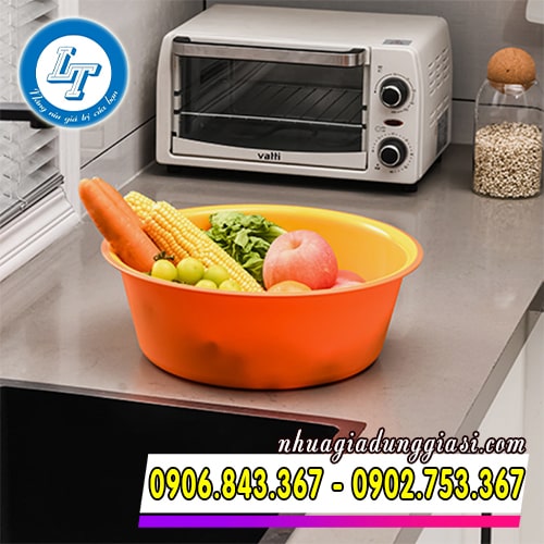 Thau nhựa tròn đựng rau củ