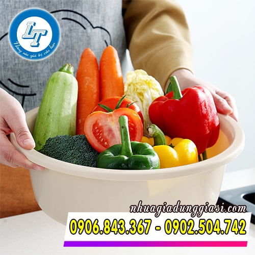 Thau nhựa tròn đựng trái cây rau củ