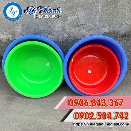 Thau nhựa tròn lớn chống lão hóa tốt Thau nhựa tròn lớn chống lão hóa tốt