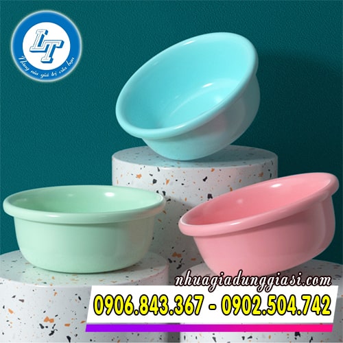 Thau nhựa tròn màu sắc bóng đẹp trang nhã Thau nhựa tròn màu sắc bóng đẹp trang nhã