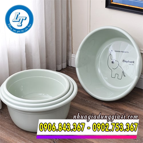 Thau nhựa tròn màu xám Thau nhựa tròn màu xám