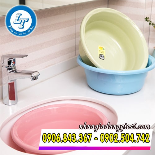 Thau nhựa tròn nhỏ gọn dễ sử dụng Thau nhựa tròn nhỏ gọn dễ sử dụng