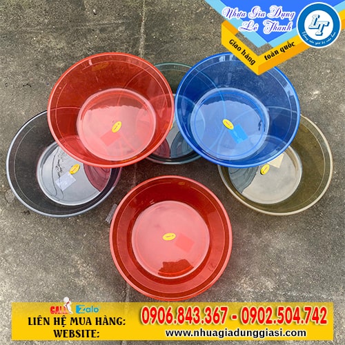 Thau nhựa trong suốt giá sỉ đẹp, bền, đủ màu sắc Thau nhựa trong suốt giá sỉ đẹp, bền, đủ màu sắc