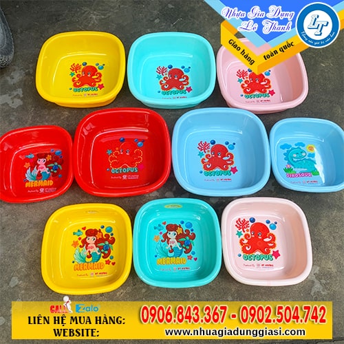 Thau nhựa vuông đủ màu giá sỉ rẻ nhất Thau nhựa vuông đủ màu giá sỉ rẻ nhất