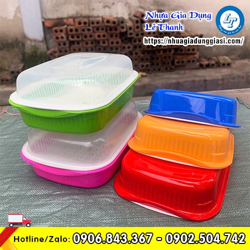 Thau rổ nhựa có nắp đậy giá sỉ rẻ siêu tốt Thau rổ nhựa có nắp đậy giá sỉ rẻ siêu tốt